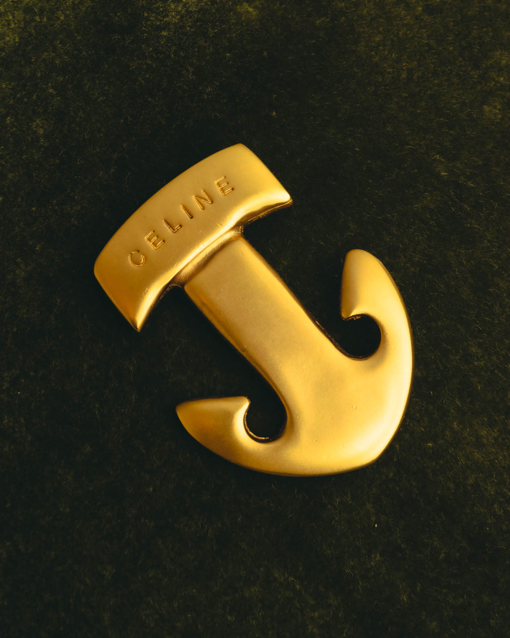 “CELINE” Late 80’s-90’s anchor motif gold brooch