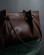 "GUCCI" Horizontally elegant silhouette oiled leather one-shoulder bag
