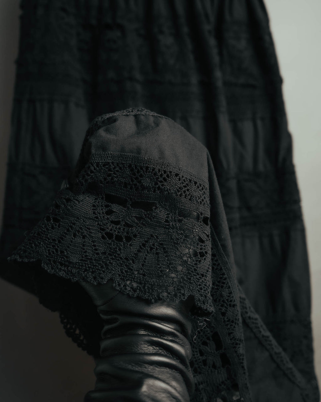 -SPECIAL- “tricot COMME des GARÇONS“ 2002SS Lace panel gathered skirt