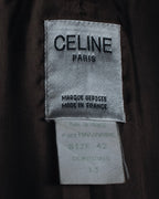 "CELINE" Late 80s–Early 90s velvet-collar woven jacket