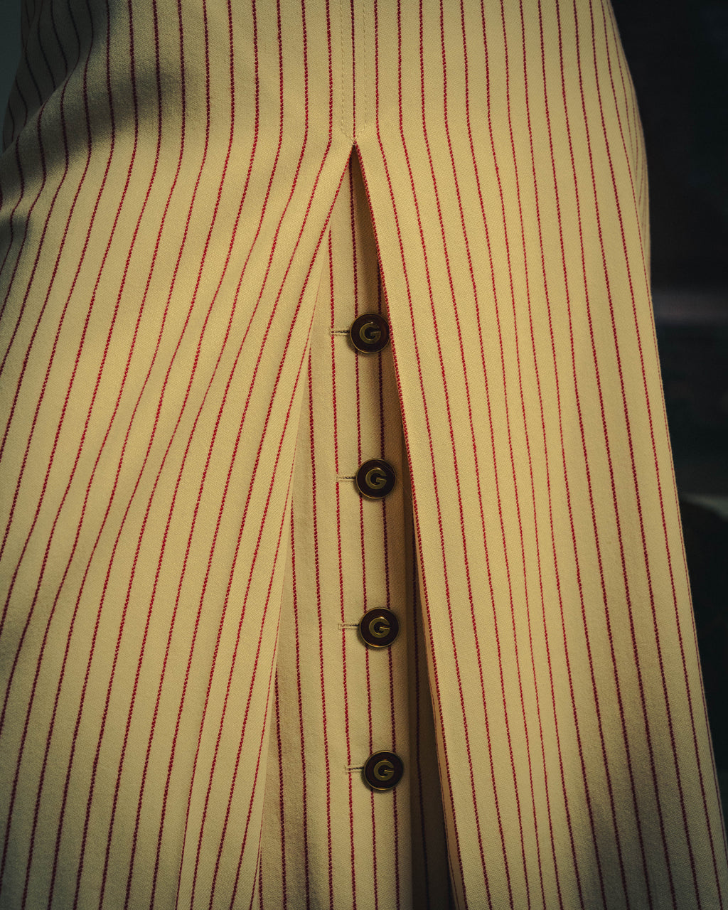 -SPECIAL- “GUCCI” 2015-2022 vintage inspired horsebit striped wool skirt