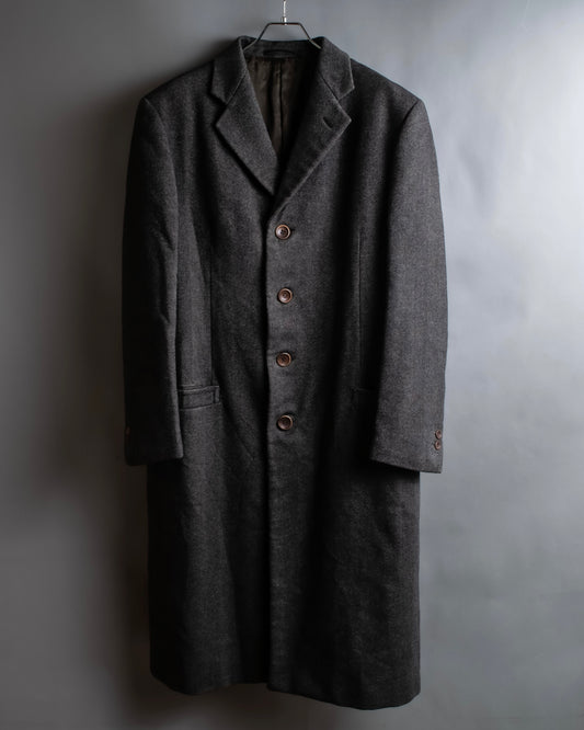 "ARMANI COLLEZIONI" Shoulder width structured oversized herringbone chester coat