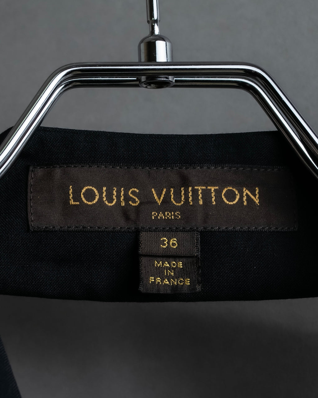 "LOUIS VUITTON" Leather tape cross knit detail vest