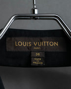 "LOUIS VUITTON" Leather tape cross knit detail vest