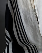 "GUCCI" 90's-00's Line fringe design two-tone long stole