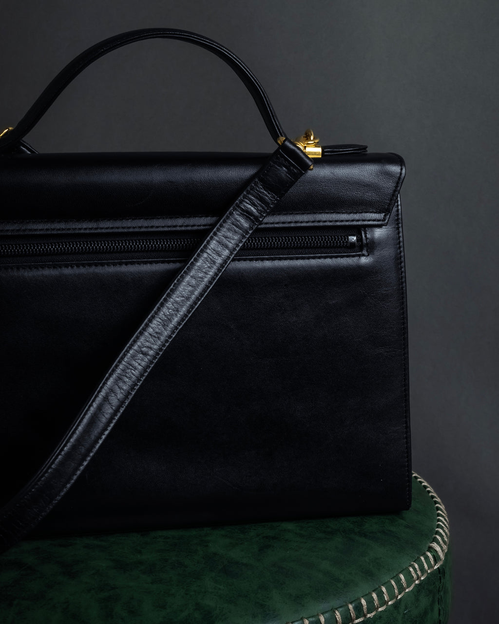 "JUNKO KOSHINO" Geometric motif design 2-way leather shoulder bag