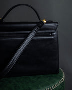 "JUNKO KOSHINO" Geometric motif design 2-way leather shoulder bag