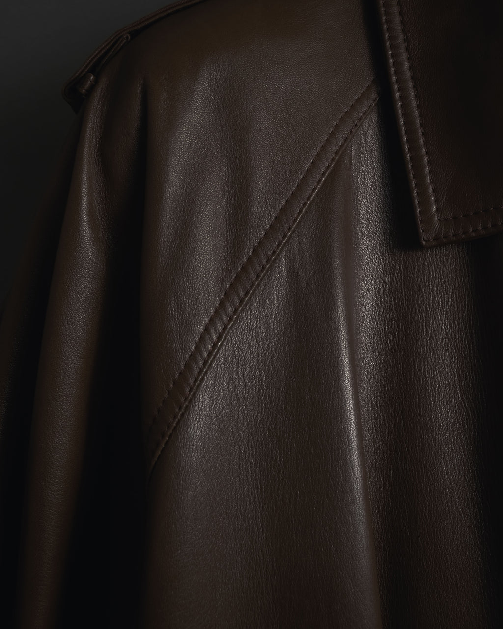 -SPECIAL- "LOEWE" 80’s Military detail stencil leather coat