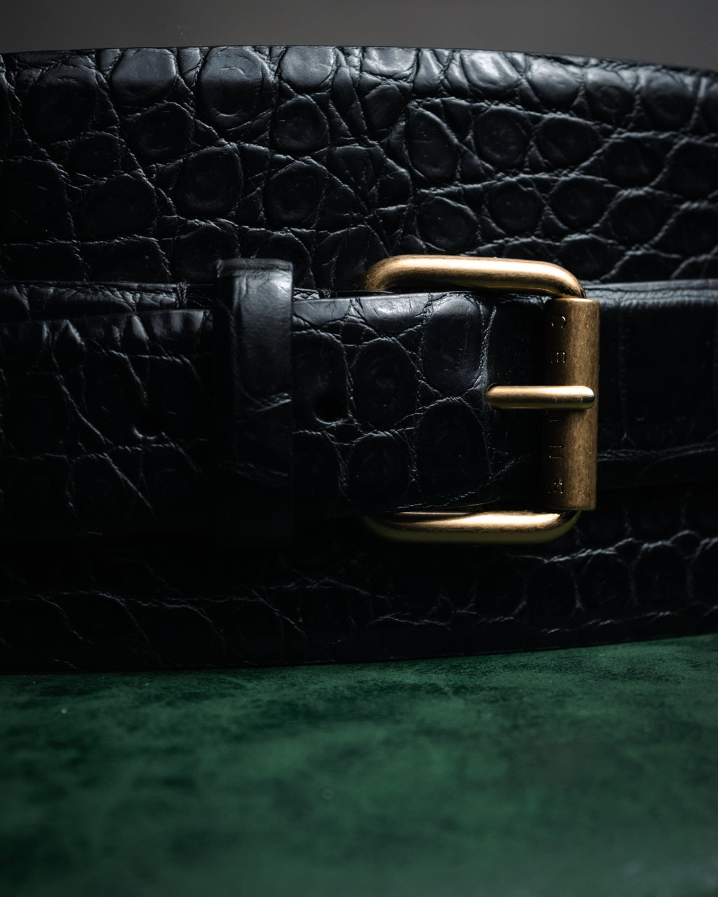 –SPECIAL– “CELINE” 18’s Croc embossed double wrap corset belt