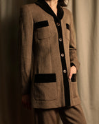 "FENDI" Velvet switching design herringbone set up