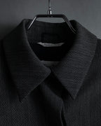 "Max Mara" 90’s-00’s Minimal fly-front stretch sten collar jacket