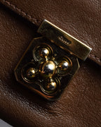 "Chloe" Fleur motif design leather long wallet