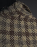 "GUCCI" 80’s checked wool shawl collar jacket