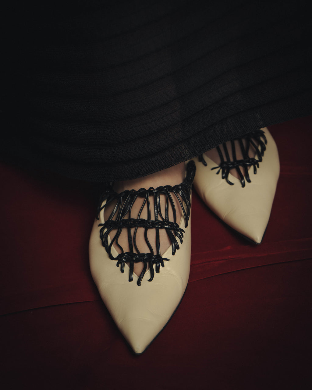 -SPECIAL- “JIL SANDER” 2020’s interwoven strap pointed-toe flat shoes