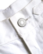 CELINE/ Triomphe Waist Designed Denim Shorts White