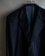 "HERMES" 90's Pure cashmere navy blue tailored jacket