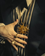 -SPECIAL- “HERMÈS” 90’s Sun face sculptural pendant necklace