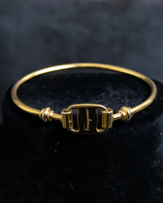 "Salvatore Ferragamo" Vara motif gold bangle