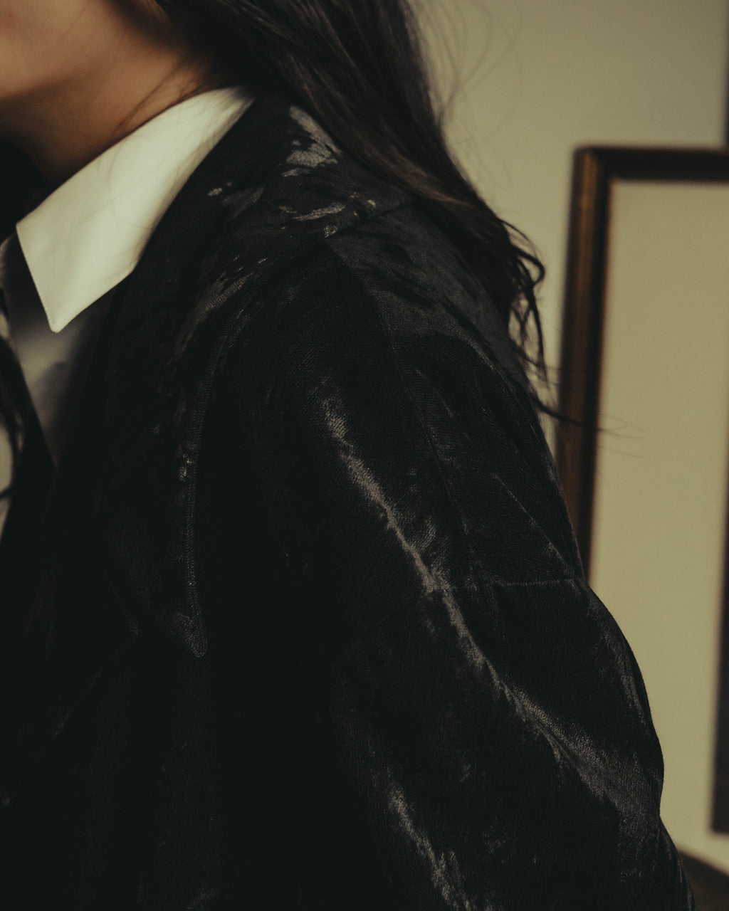 -SPECIAL- "Y’s" 2025's Discharge printed velvet long coat