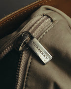 “Burberry” 00’s Braided leather handle suede shoulder bag