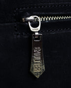 "JEAN PAUL GAULTIER" Front clasp design suede leather hand bag