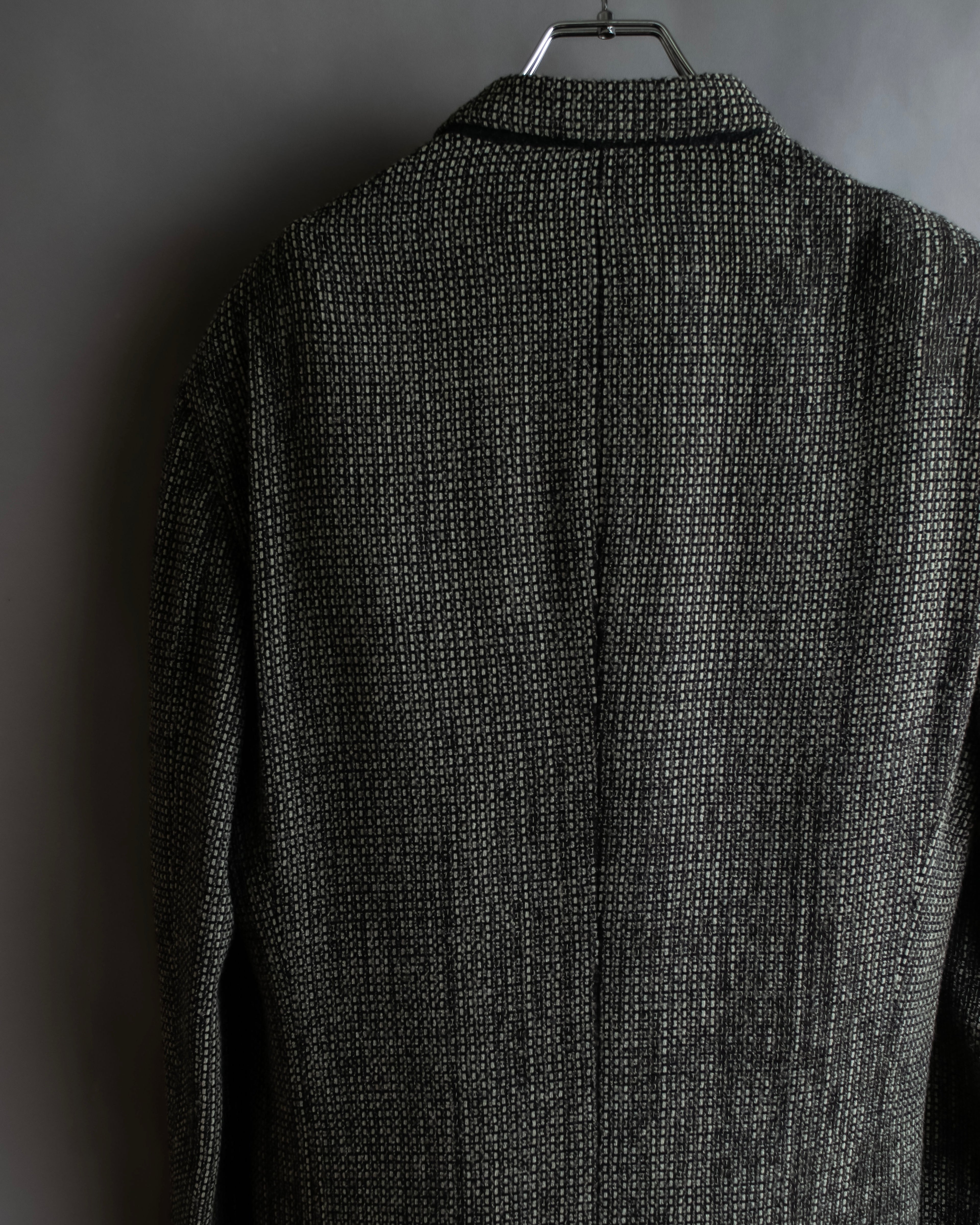 "GIORGIO ARMANI" Greige mix checkered pattern tailored jacket