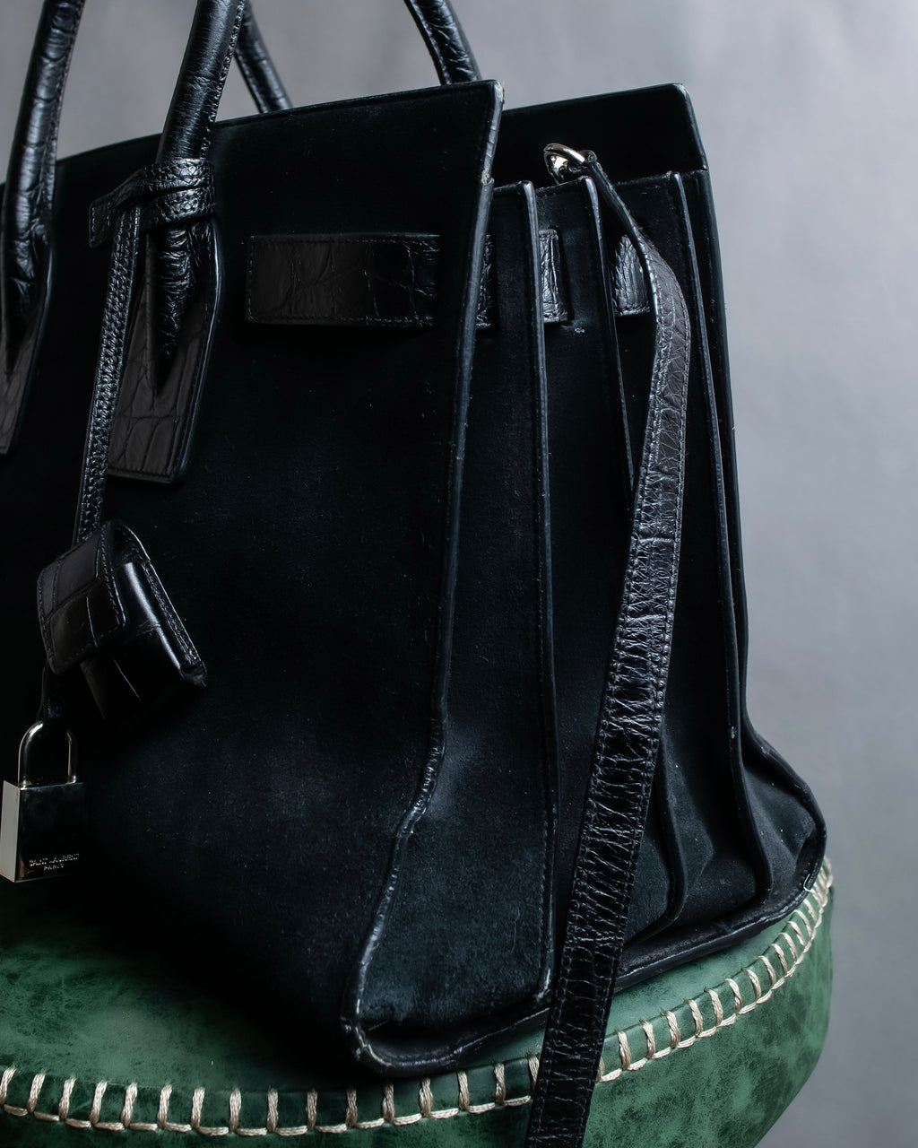 "Saint Laurent" Sac du Jour leather combination 2way bag