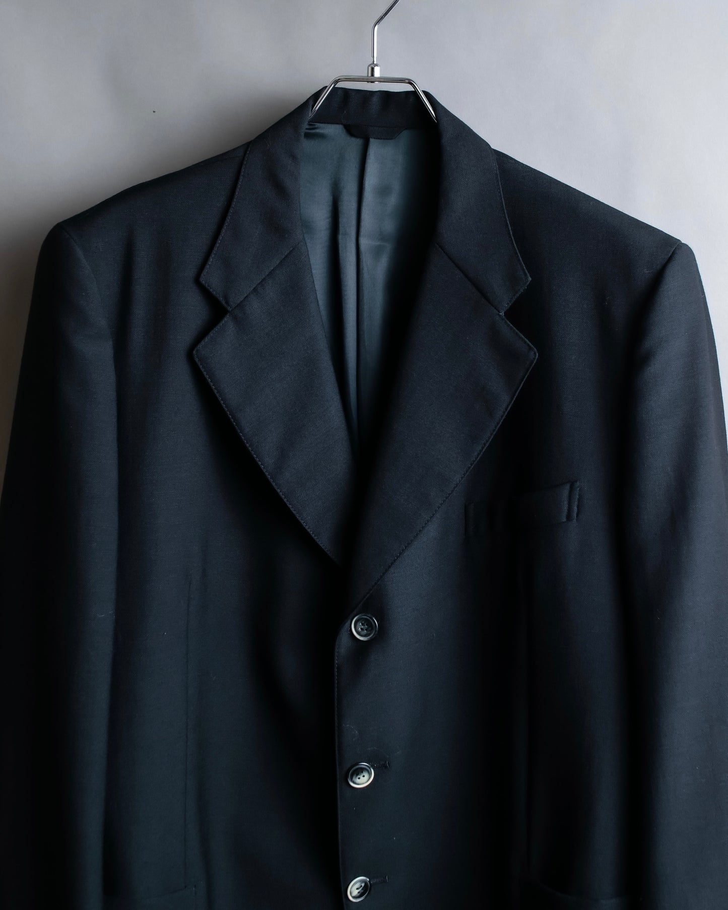 "ISSIMO" Oversized marble button design wool tailored jacket