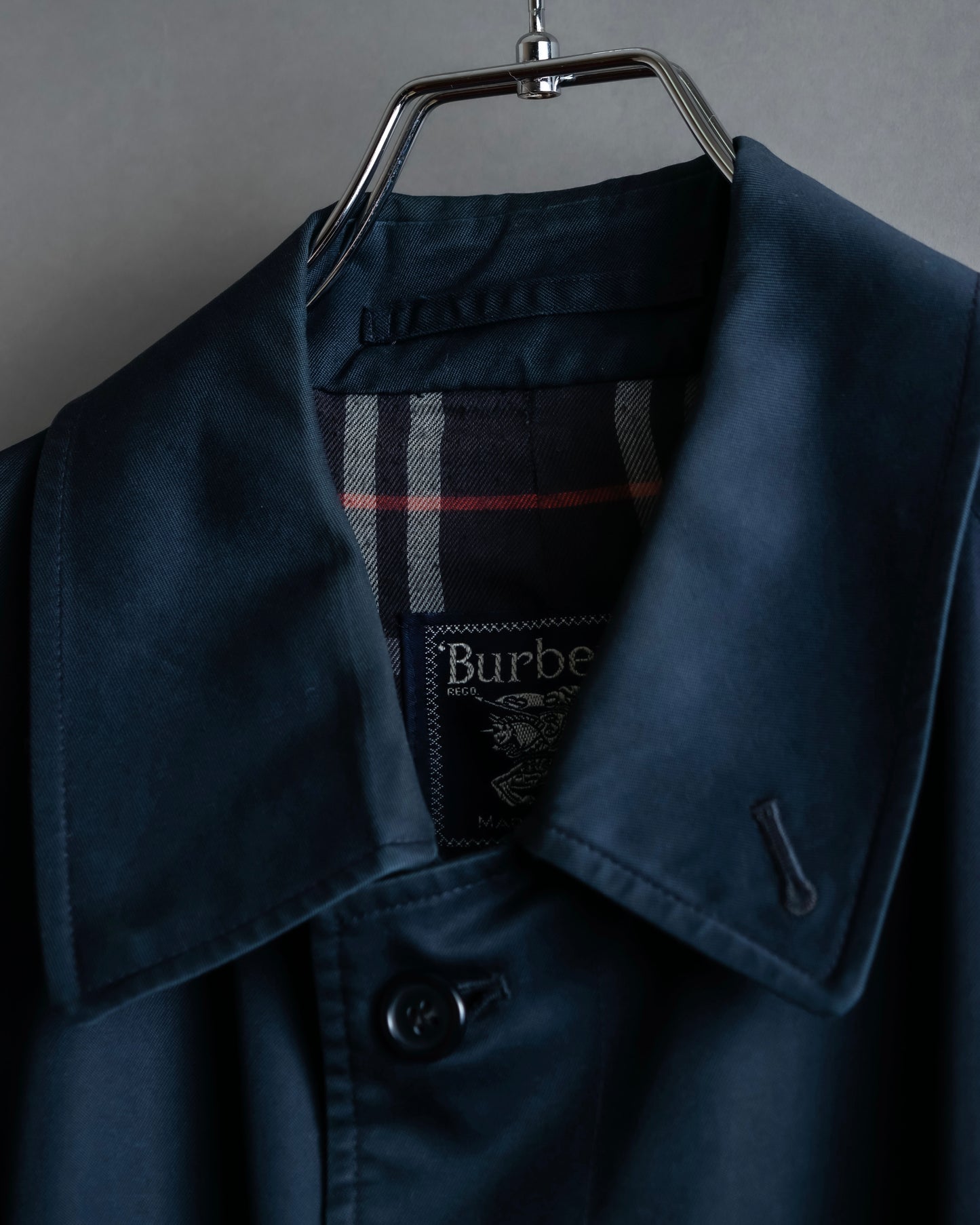 "BURBERRYS" Cotton polyester twill long length stand collar coat