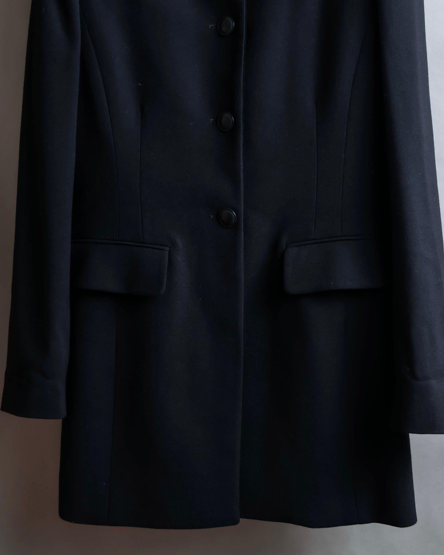 "HERMES" Darted shape no collar back zip jacket