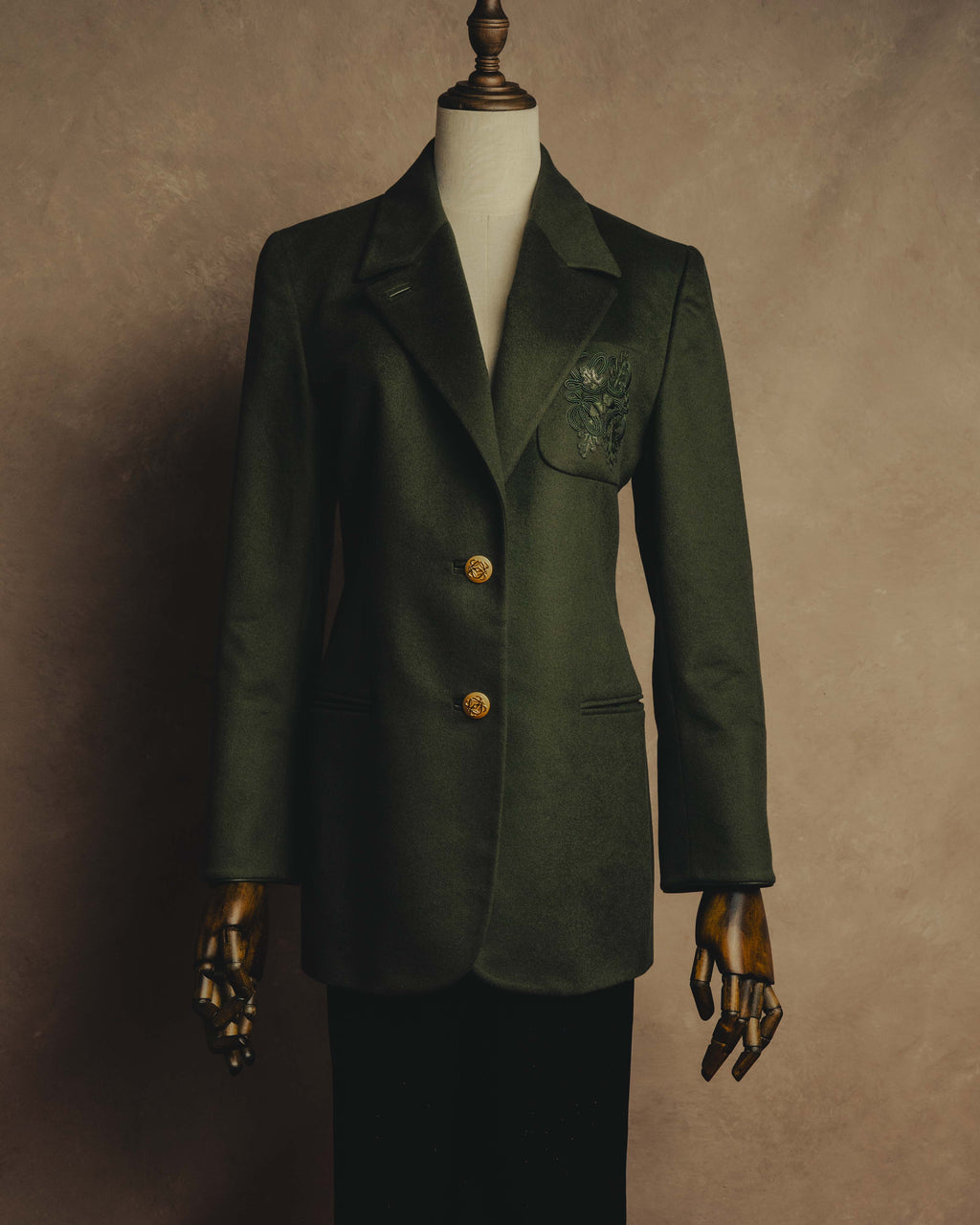 "LOEWE" 80's-00's Tailored single-breasted cashmere coat