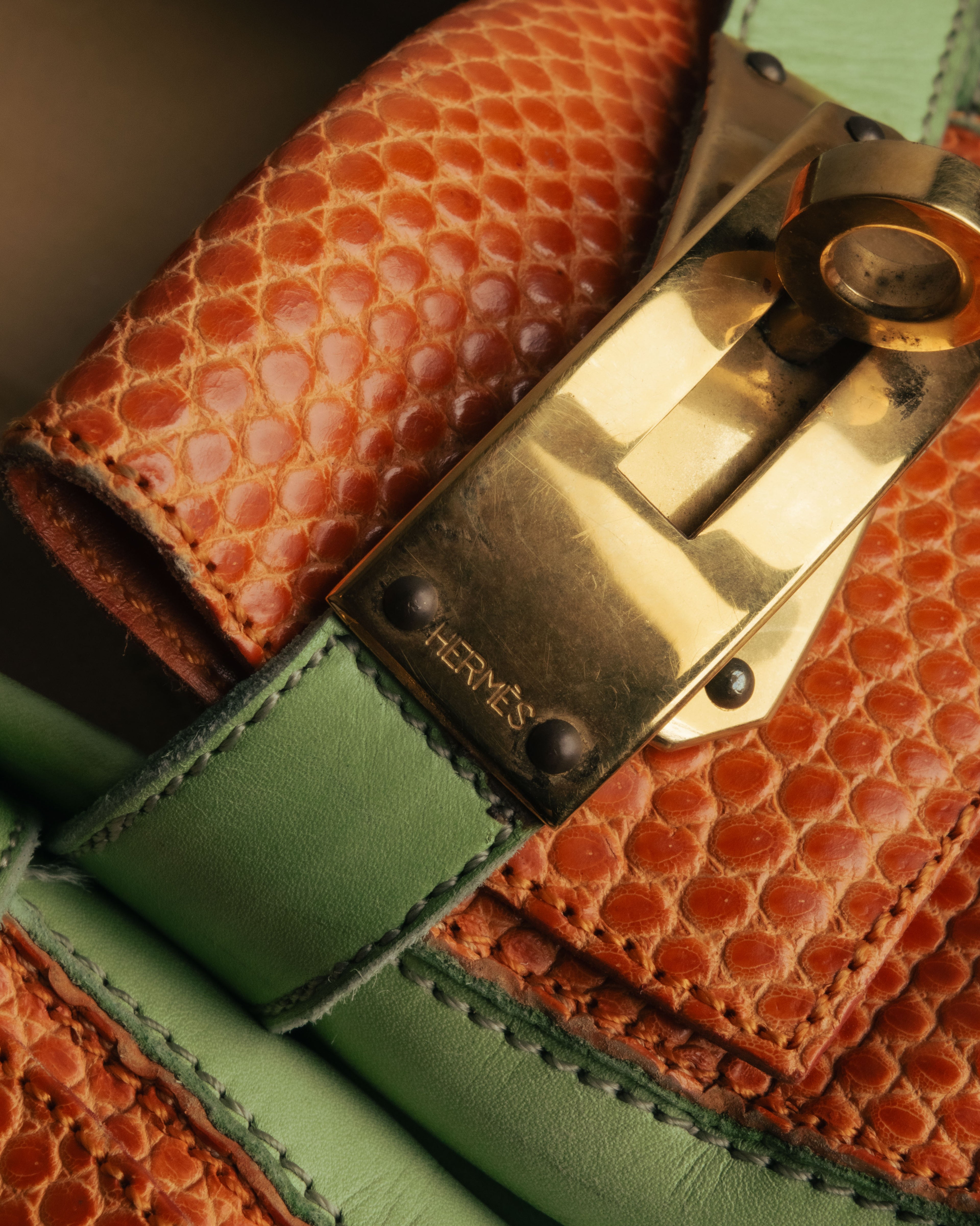 “Hermès” 90’s-00’s Kelly buckle leather loafer