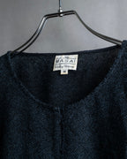 Vintage velour-trimmed box silhouette knit