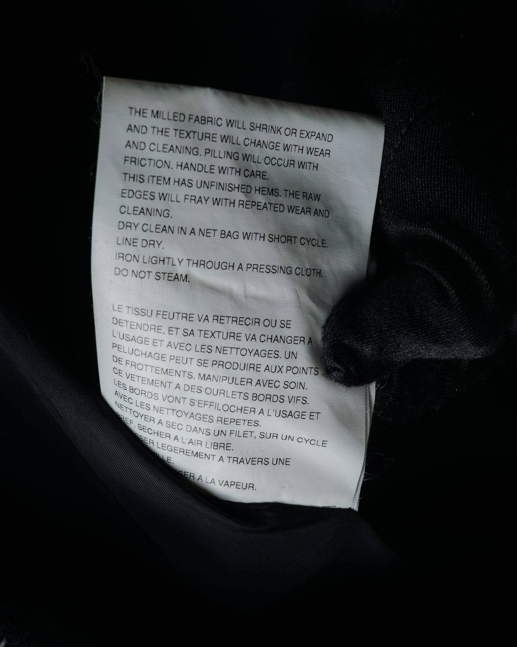 –SPECIAL– "tricot COMME des GARÇONS" 2004AW Fringed cut-off boiled wool tailored jacket