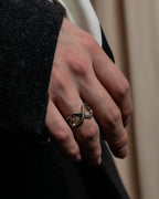 "Tiffany&Co" Double loving heart design silver ring