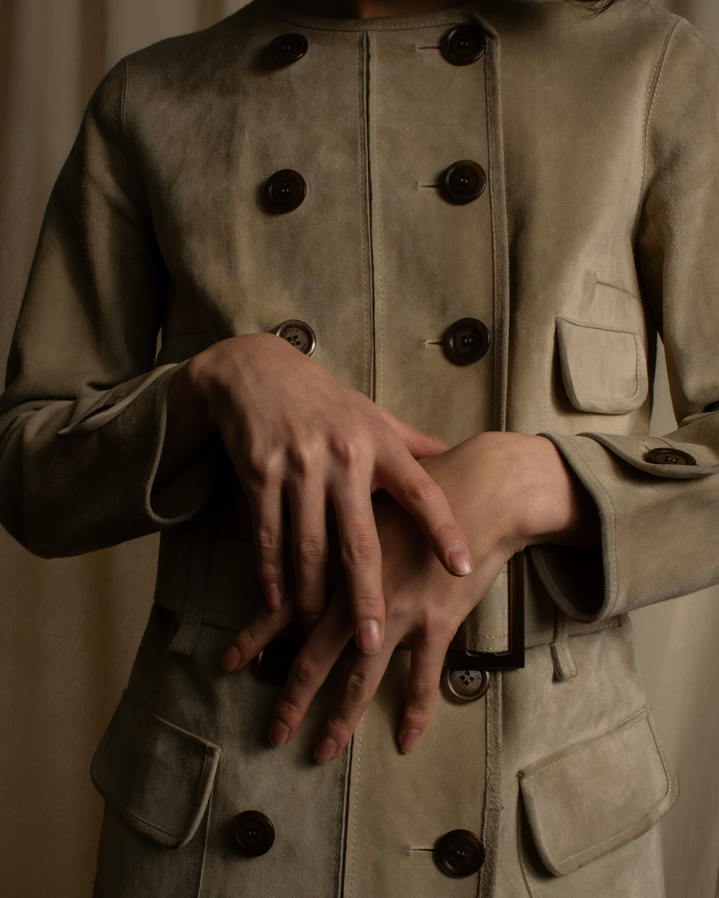 "LOUIS VUITTON" 00's Marc Jacobs period double-breasted suede coat