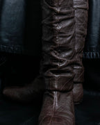 “Christian Dior” Brown Cannage leather long boots