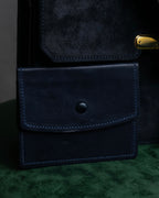"GUCCI" Dark navy suede leather shoulder bag