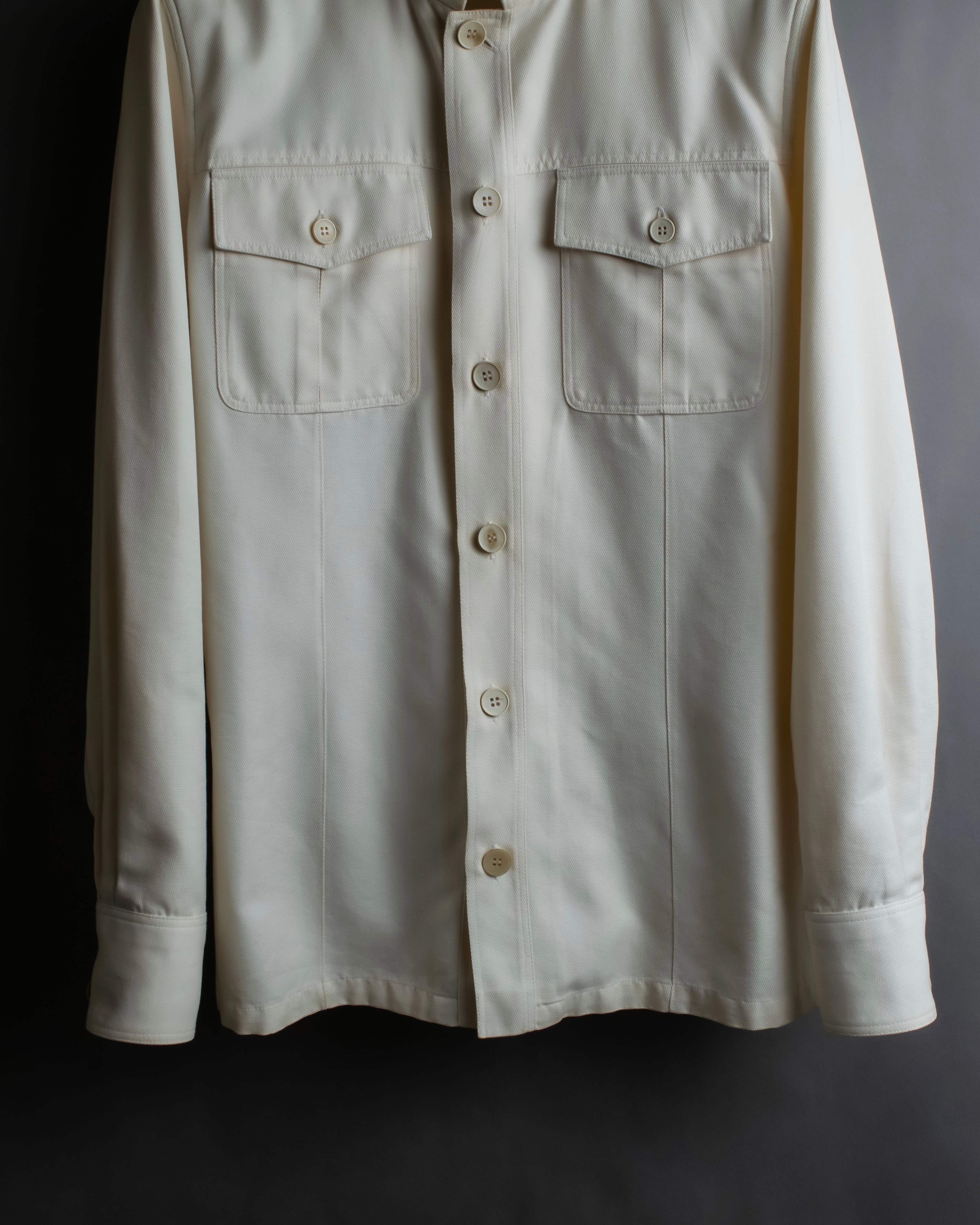 "GUCCI" Flap pocket design band collar shirt jacket