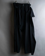 "YOHJI YAMAMOTO +NOIR" Asymmetrical slit sarouel slacks