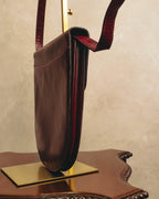 "Yves Saint Laurent" 80's-90's Burgundy embossed leather shoulder bag