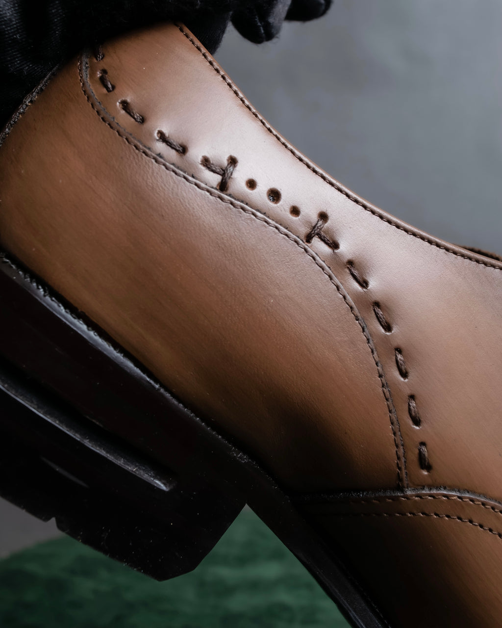 "KATHARINE HAMNETT" Perforated square toe lace-up leather shoes