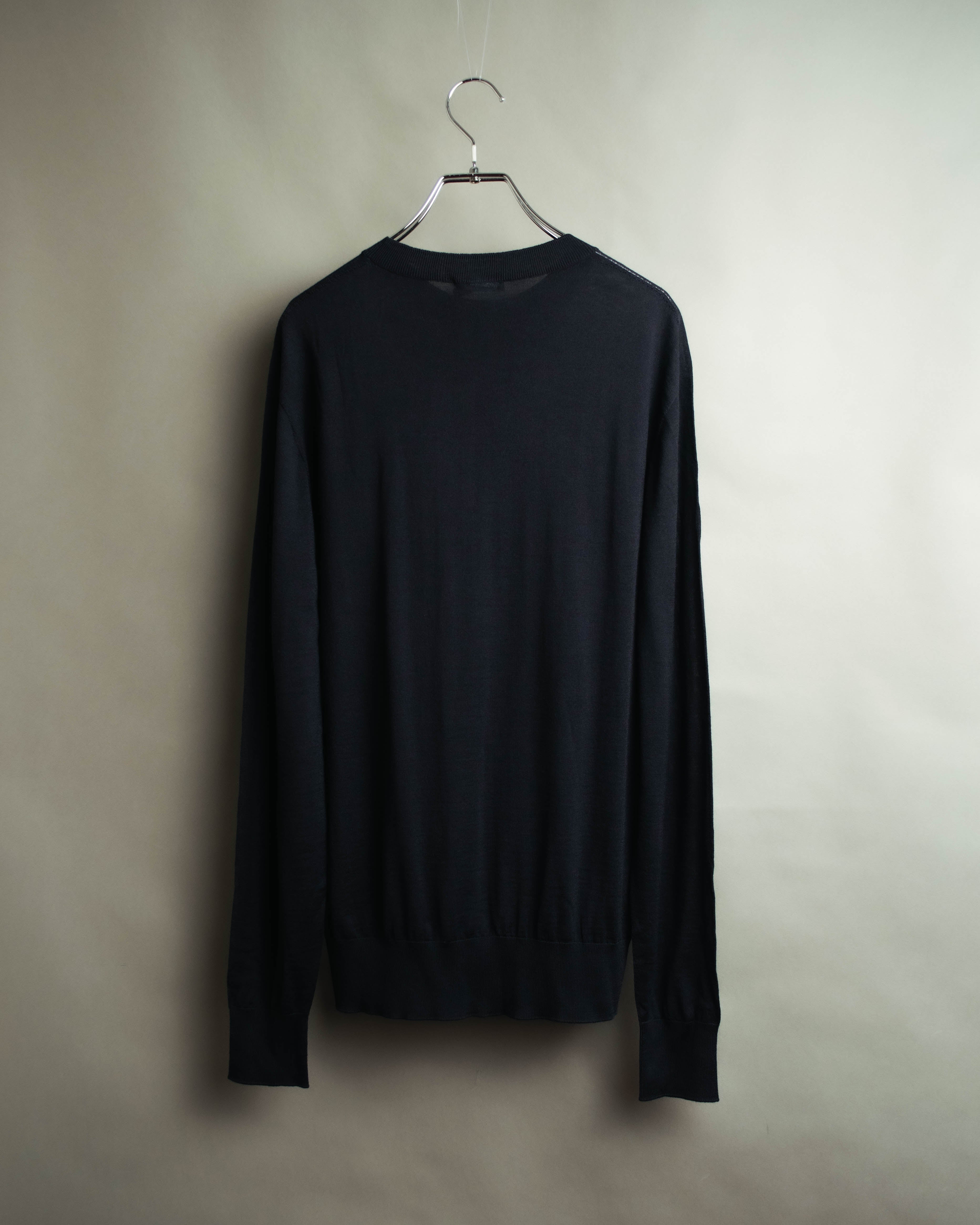 "DIOR" 2010's Minimal bee embroidered wool crewneck sweater