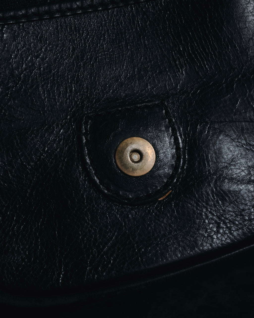 "CELINE" Leather double-pocket ring-hardware shoulder bag