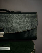 "E. MARINELLA Sottobraccio" Slide closure design 2way leather bag