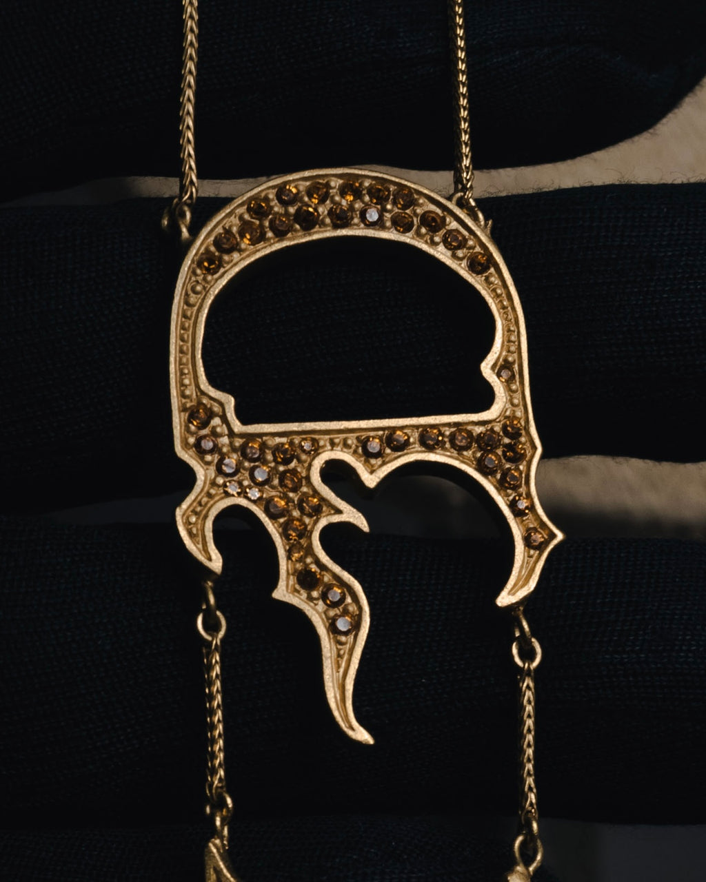 –SPECIAL– "Christian Dior" 2001-05’s Flaming D long station necklace