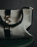 "GUCCI" 90’s-00’s suede piston-closure shoulder bag