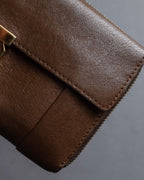 "Chloe" Fleur motif design leather long wallet