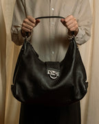 "Salvatore Ferragamo" Gancini motif draping leather bag