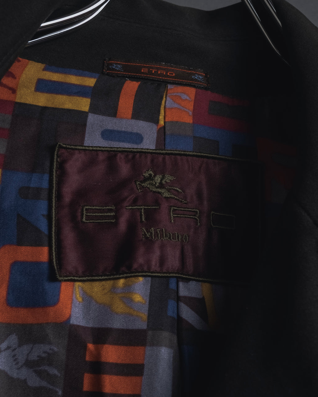 "ETRO" 08AW graphic-lined double-breasted coat